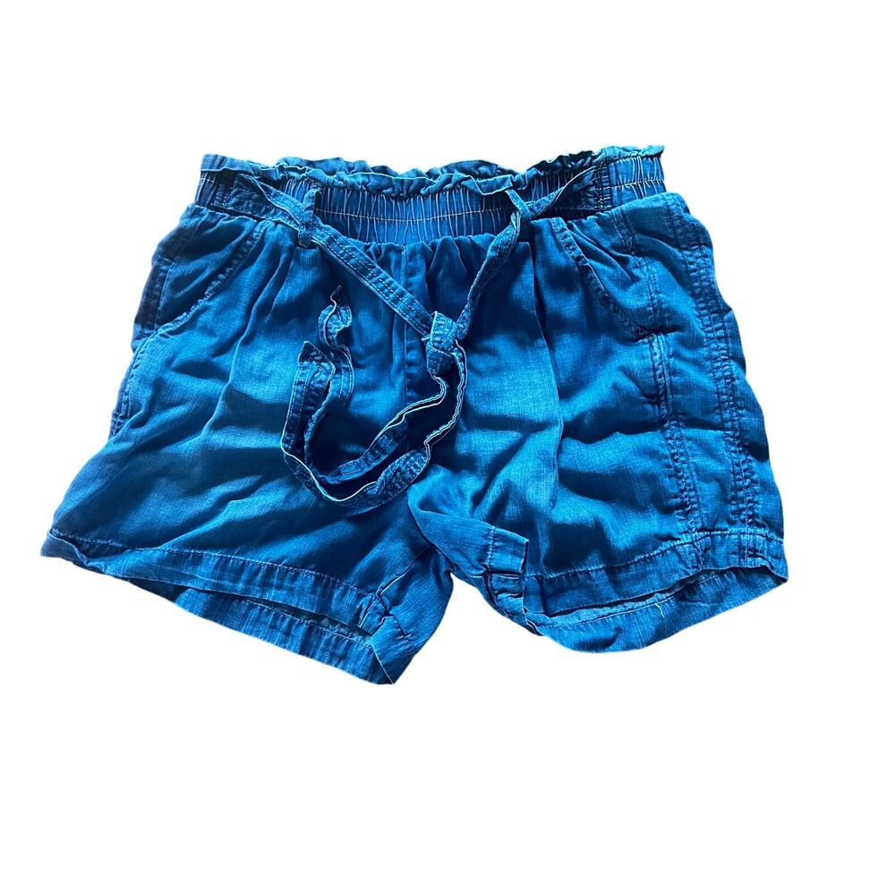 Knox Rose Blue Lyocell Paperbag Waist Shorts | Women's Small